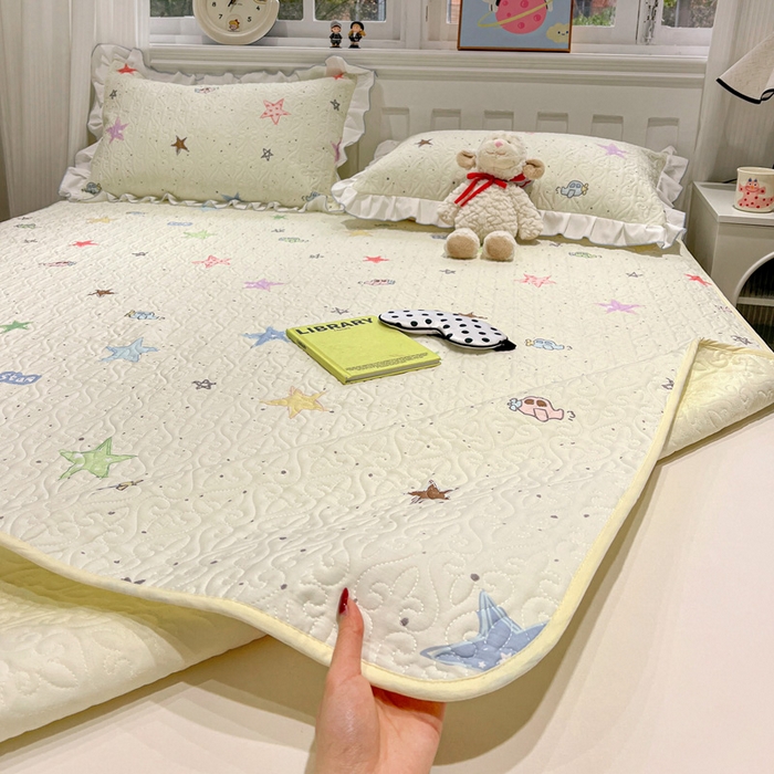 91家纺网 家纺一手货源 找家纺 羽爱家纺 2025新款舒适可定制全棉防滑床盖软席天使之星