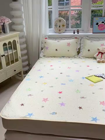 91家纺网 家纺一手货源 找家纺 羽爱家纺 2025新款舒适可定制全棉防滑床盖软席天使之星