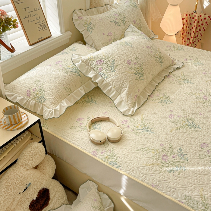 91家纺网 家纺一手货源 找家纺 羽爱家纺 2025新款舒适可定制全棉防滑床盖软席田静