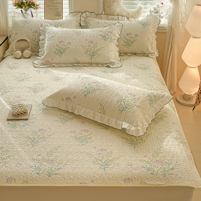 91家纺网 家纺一手货源 找家纺 羽爱家纺 2025新款舒适可定制全棉防滑床盖软席田静