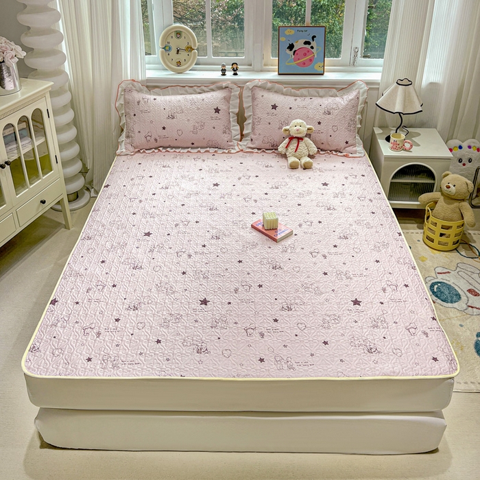 羽爱家纺 2025新款舒适可定制全棉防滑床盖软席童趣乐园