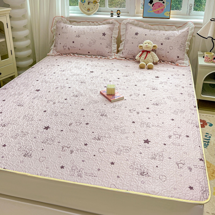 91家纺网 家纺一手货源 找家纺 羽爱家纺 2025新款舒适可定制全棉防滑床盖软席童趣乐园