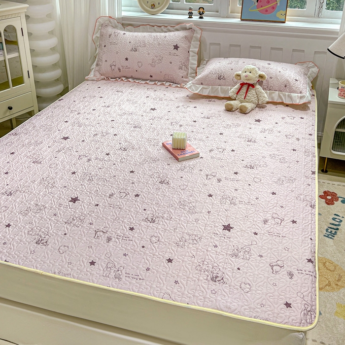 91家纺网 家纺一手货源 找家纺 羽爱家纺 2025新款舒适可定制全棉防滑床盖软席童趣乐园