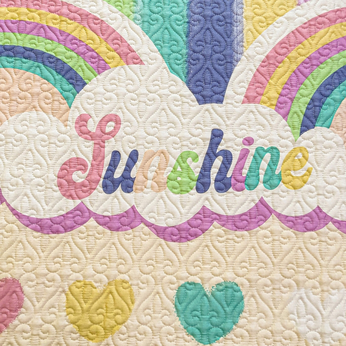 91家纺网 家纺一手货源 找家纺 羽爱家纺 2025新款舒适可定制全棉防滑床盖软席小彩虹