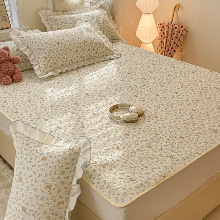 91家纺网 家纺一手货源 找家纺 羽爱家纺 2025新款舒适可定制全棉防滑床盖软席小飞象