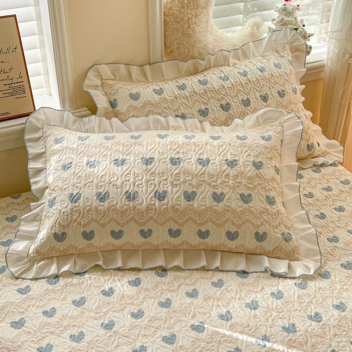 91家纺网 家纺一手货源 找家纺 羽爱家纺 2025新款舒适可定制全棉防滑床盖软席心动旋律