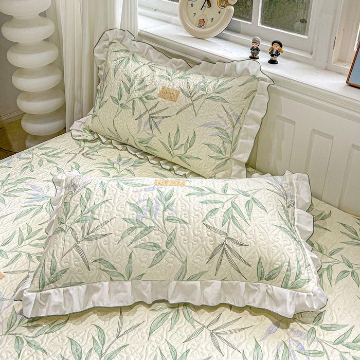 91家纺网 家纺一手货源 找家纺 羽爱家纺 2025新款舒适可定制全棉防滑床盖软席叶曲