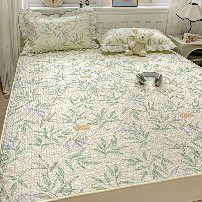 91家纺网 家纺一手货源 找家纺 羽爱家纺 2025新款舒适可定制全棉防滑床盖软席叶曲