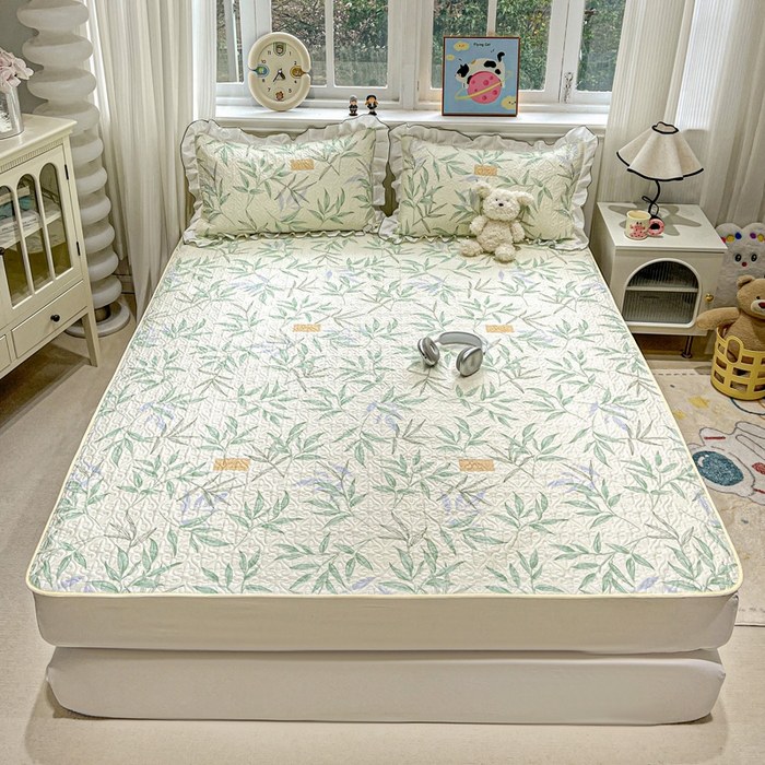 羽爱家纺 2025新款舒适可定制全棉防滑床盖软席叶曲