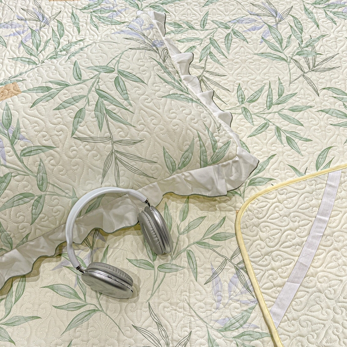 91家纺网 家纺一手货源 找家纺 羽爱家纺 2025新款舒适可定制全棉防滑床盖软席叶曲