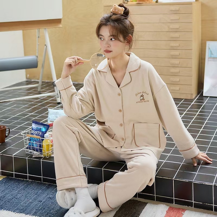 91家纺网 家纺一手货源 找家纺 （总）洛兰沙家居馆 2025新款德绒保暖长袖简约家居服套装