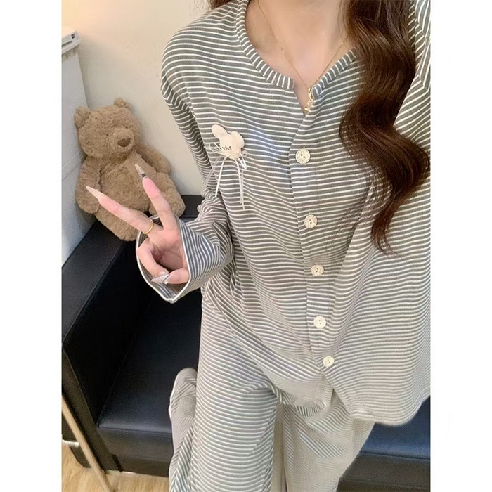 91家纺网 家纺一手货源 找家纺 （总）洛兰沙家居馆 2025新款德绒保暖长袖简约家居服套装