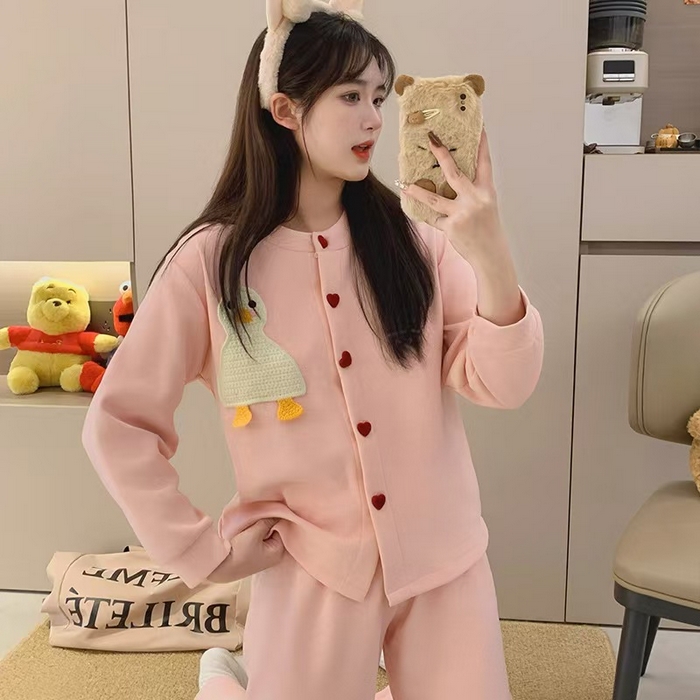 91家纺网 家纺一手货源 找家纺 （总）洛兰沙家居馆 2025新款德绒保暖长袖简约家居服套装