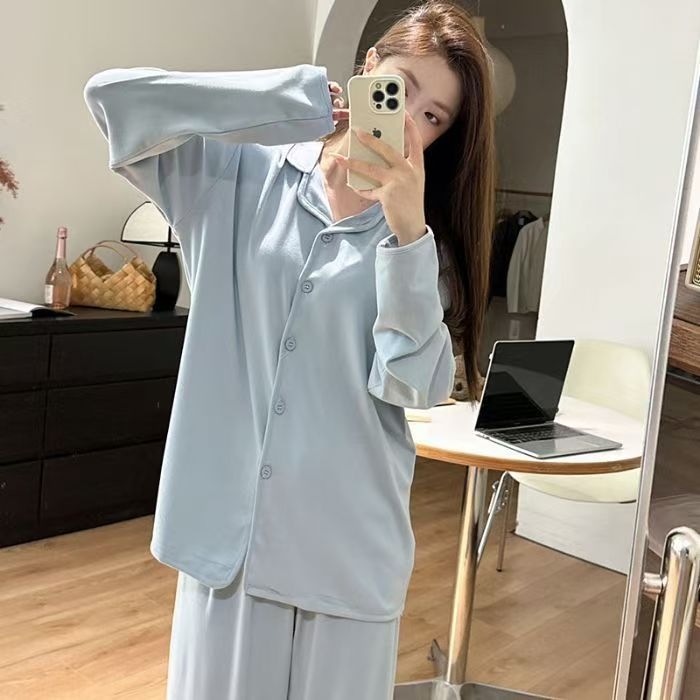 91家纺网 家纺一手货源 找家纺 （总）洛兰沙家居馆 2025新款德绒保暖长袖简约家居服套装