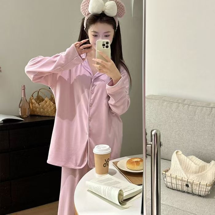 91家纺网 家纺一手货源 找家纺 （总）洛兰沙家居馆 2025新款德绒保暖长袖简约家居服套装