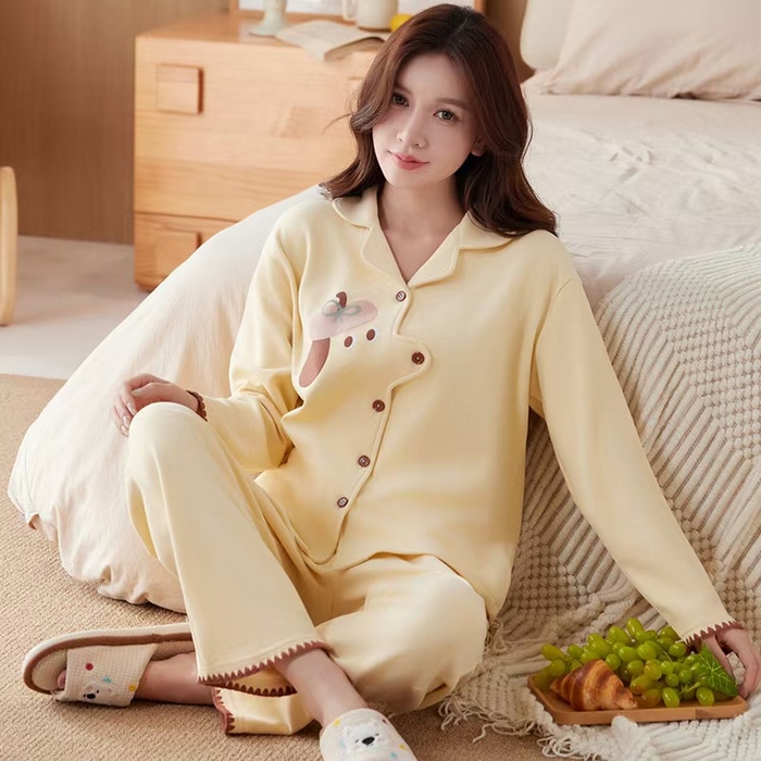 91家纺网 家纺一手货源 找家纺 （总）洛兰沙家居馆 2025新款德绒保暖长袖简约家居服套装