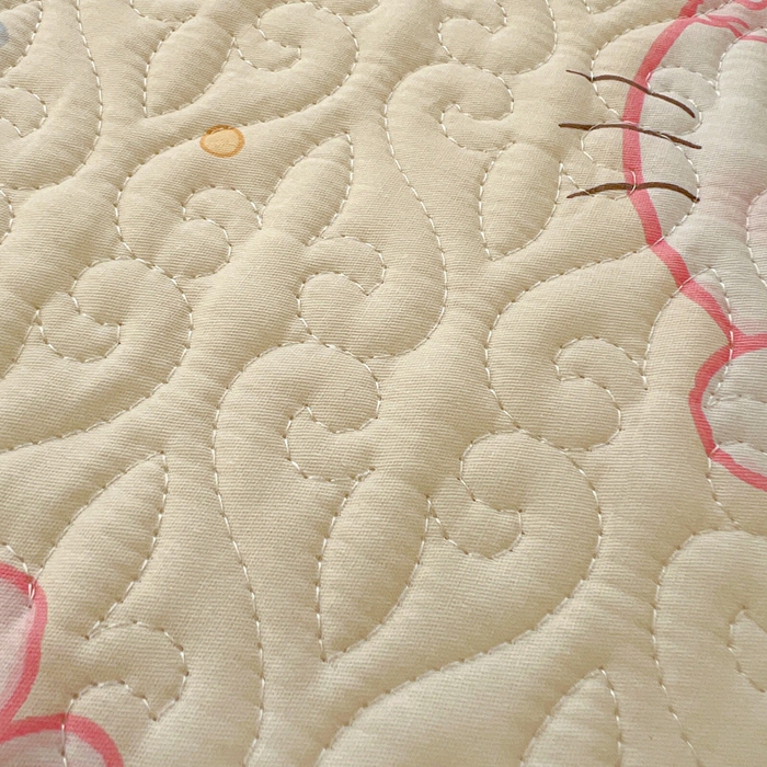 91家纺网 家纺一手货源 找家纺 羽爱家纺 2025新款全棉防滑花边床盖可爱喵