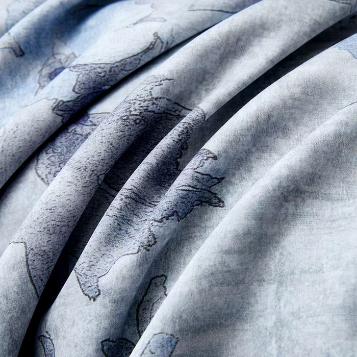 91家纺网 家纺一手货源 找家纺 玖玖爱家纺 2025新款长绒棉全棉数码印花四件套 半岛茶花紫