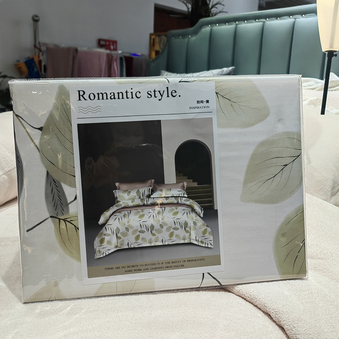 91家纺网 家纺一手货源 找家纺 玖玖爱家纺 2025新款长绒棉全棉数码印花四件套 拾间黄