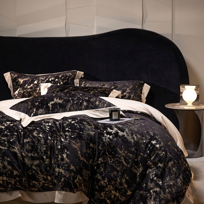 91家纺网 家纺一手货源 找家纺 金奇达家纺 2025新款【鎏金谧镜】鎏金系列-羽零™空气拉绒四件套