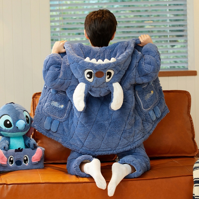 91家纺网 家纺一手货源 找家纺 （总）洛兰沙家居馆 2025新款蜡笔小新儿童睡衣男童秋冬季加厚款男孩珊瑚绒三层夹棉冬款家居服