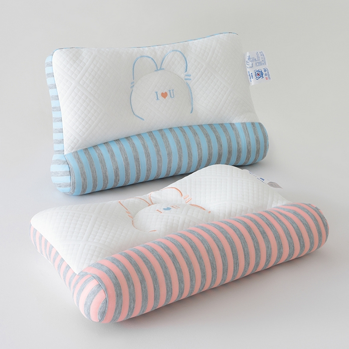 91家纺网 家纺一手货源 找家纺 宇诺家纺 2025新款刺绣爱心情侣枕头枕芯 蓝色