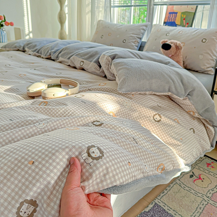 91家纺网 家纺一手货源 找家纺 （总）梦洋家纺 2025新款全棉牛奶绒高克重保暖被套