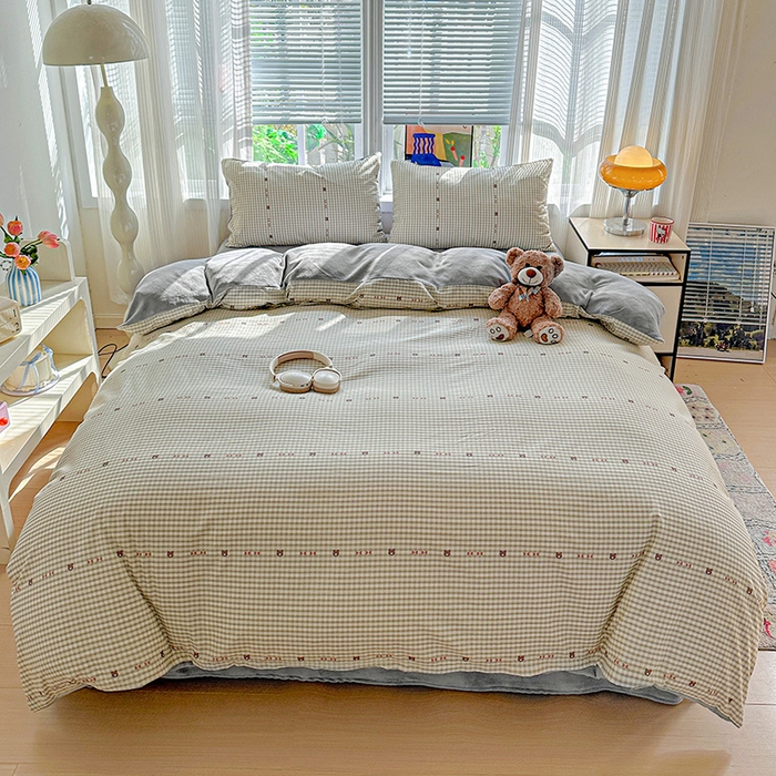 91家纺网 家纺一手货源 找家纺 梦洋家纺 2025新款全棉牛奶绒高克重保暖被套 小熊拿铁