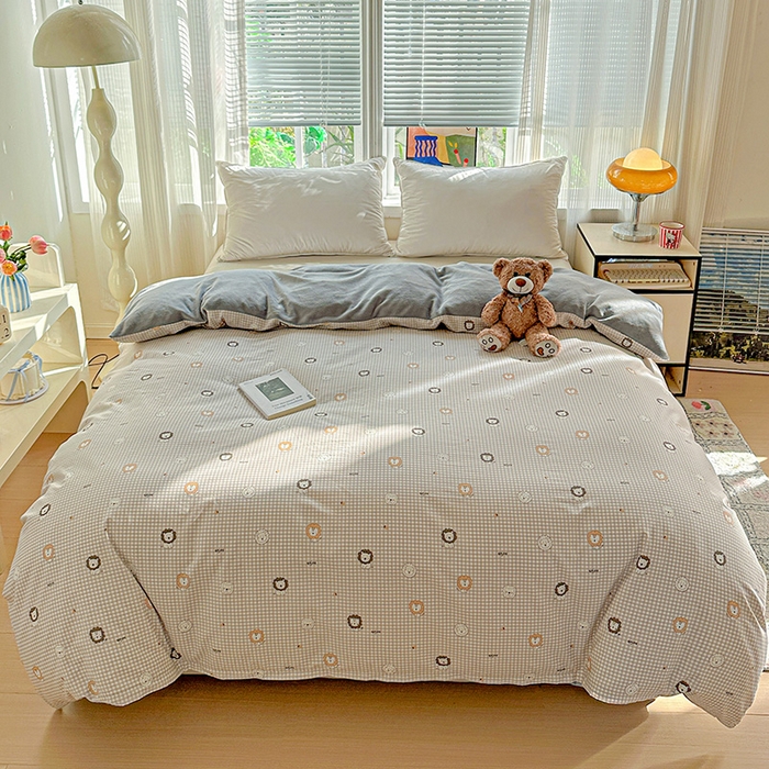 91家纺网 家纺一手货源 找家纺 梦洋家纺 2025新款全棉牛奶绒高克重保暖被套 麦克狮