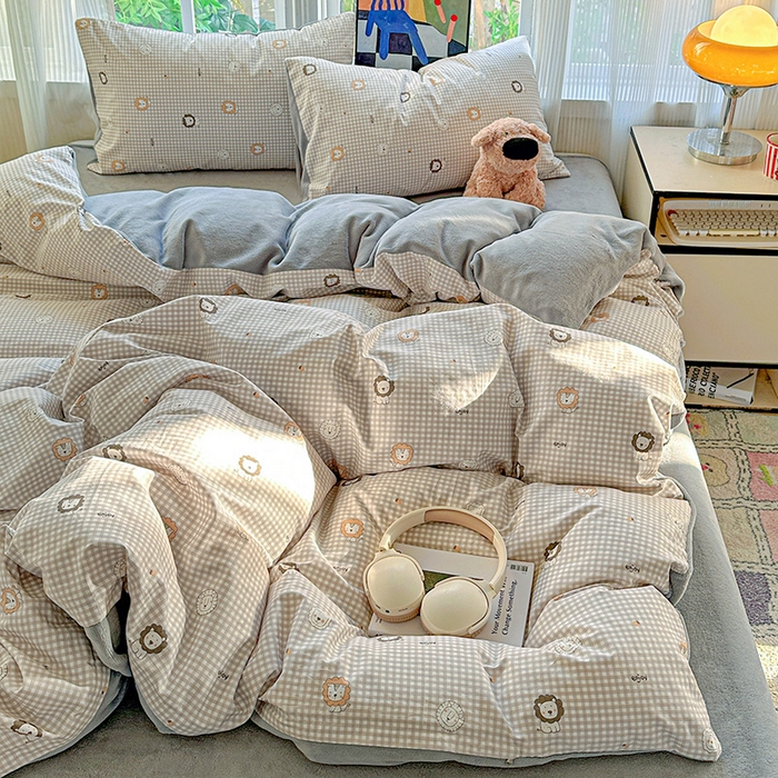 91家纺网 家纺一手货源 找家纺 梦洋家纺 2025新款全棉牛奶绒高克重保暖被套 麦克狮