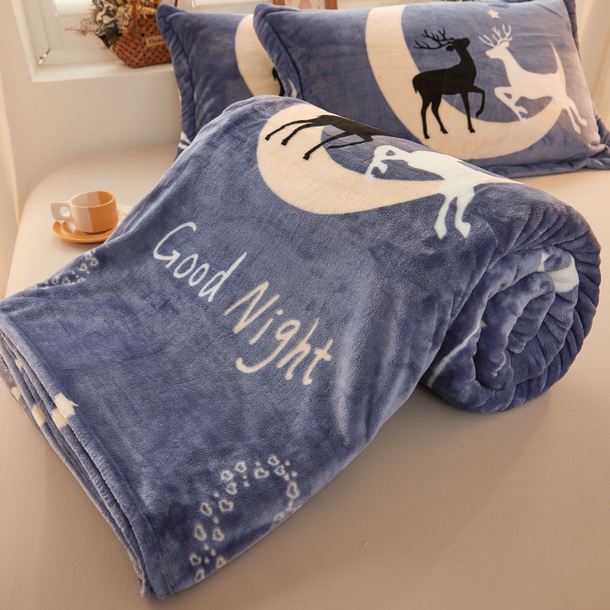 益利多 2025新款牛奶绒毛毯午睡毯空调毯子珊瑚绒毛毯200克毯子可压缩跨境 星空之鹿