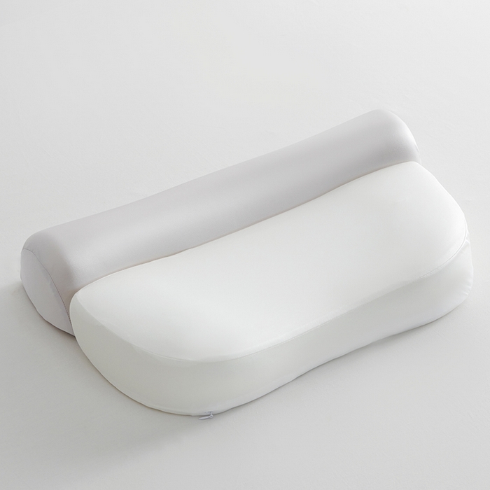 91家纺网 家纺一手货源 找家纺 纳斯顿家纺 2025新款零压助眠深睡枕油光布牵引枕枕头枕芯 白+浅灰色