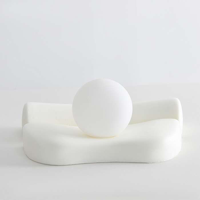 91家纺网 家纺一手货源 找家纺 纳斯顿家纺 2025新款零压助眠深睡枕油光布牵引枕枕头枕芯 白+粉