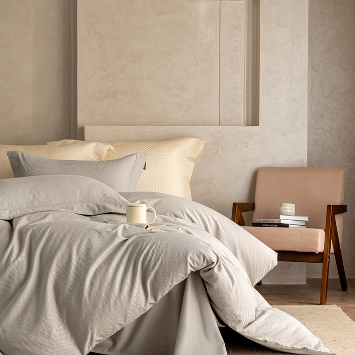 91家纺网 家纺一手货源 找家纺 （总）莱豫家纺 2025新款100支长绒棉纯棉提花磨毛四件套