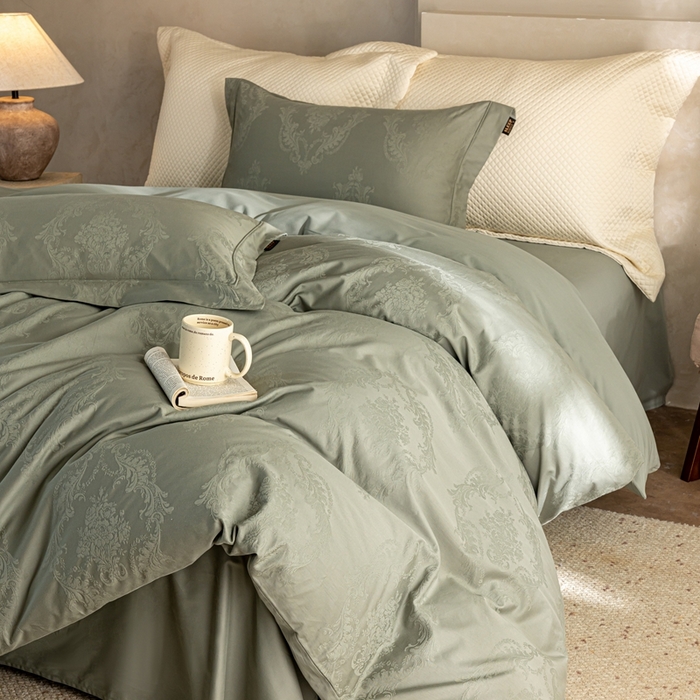 91家纺网 家纺一手货源 找家纺 （总）莱豫家纺 2025新款100支长绒棉纯棉提花磨毛四件套