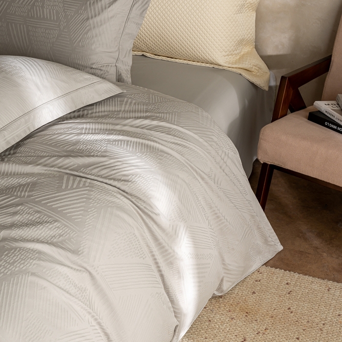 91家纺网 家纺一手货源 找家纺 莱豫家纺 2025新款100支长绒棉纯棉提花磨毛四件套 漫步者绅士灰