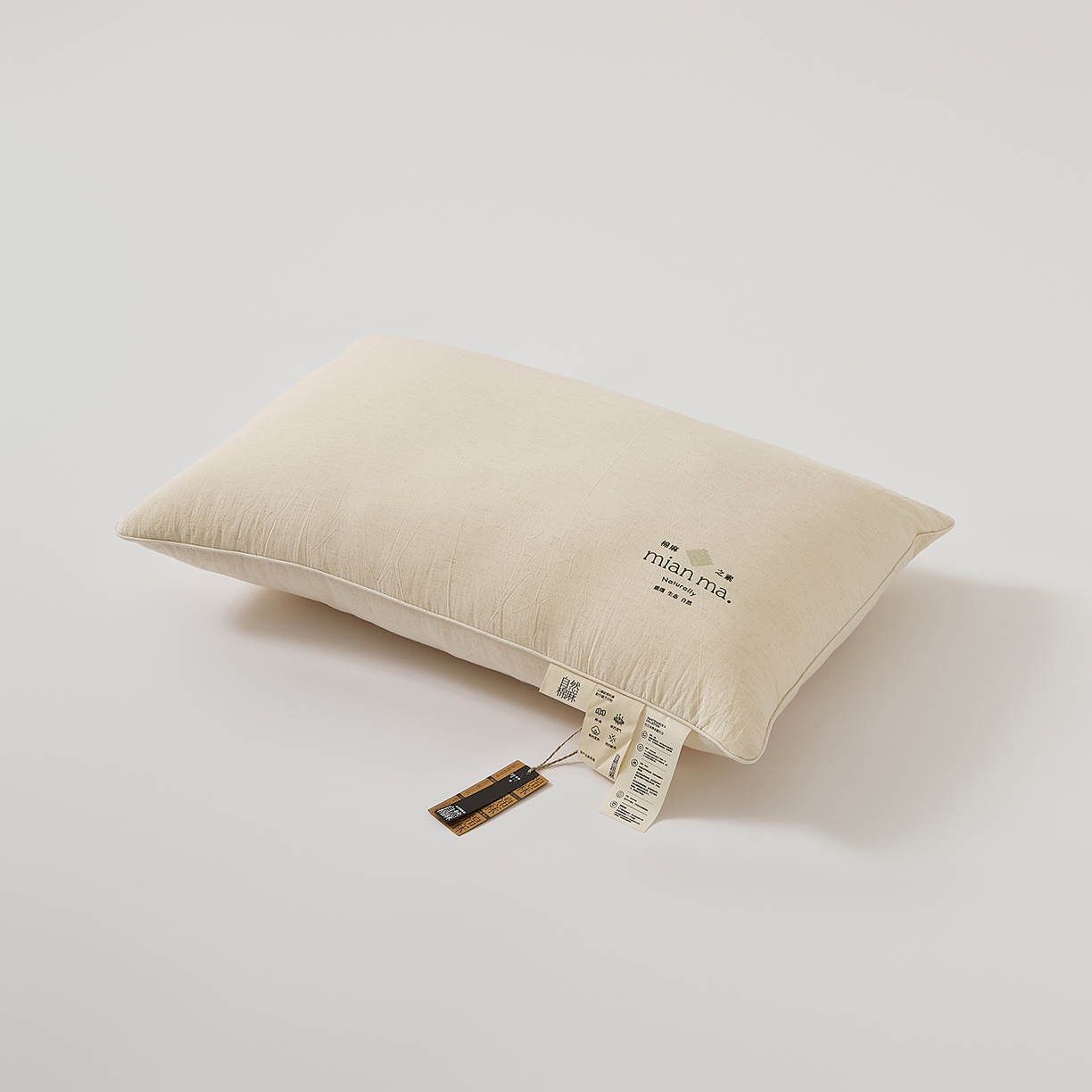 91家纺网 家纺一手货源 找家纺 境月枕芯坊 2025新款棉麻舒适枕枕头枕芯 棉麻舒适枕-立体中款