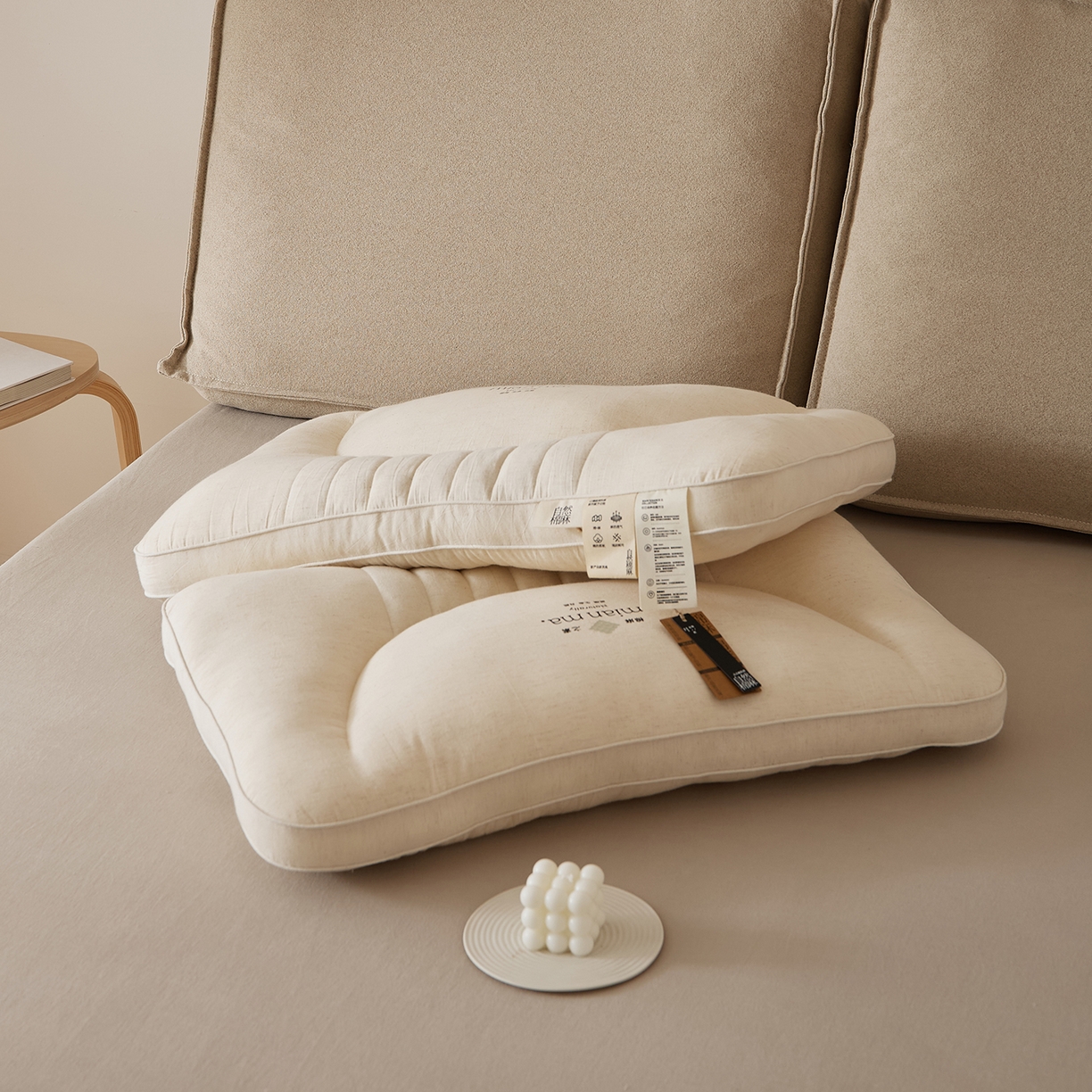 91家纺网 家纺一手货源 找家纺 （总）境月枕芯坊 2025新款棉麻茶香枕枕头枕芯