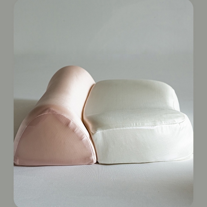 91家纺网 家纺一手货源 找家纺 盛隆 2025新款深睡零压记忆护颈颈椎枕芯慢回弹牵引二合一牵引组合枕头 粉色