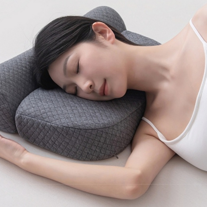 91家纺网 家纺一手货源 找家纺 盛隆 2025新款颈椎修复枕记忆枕枕头枕芯 灰色