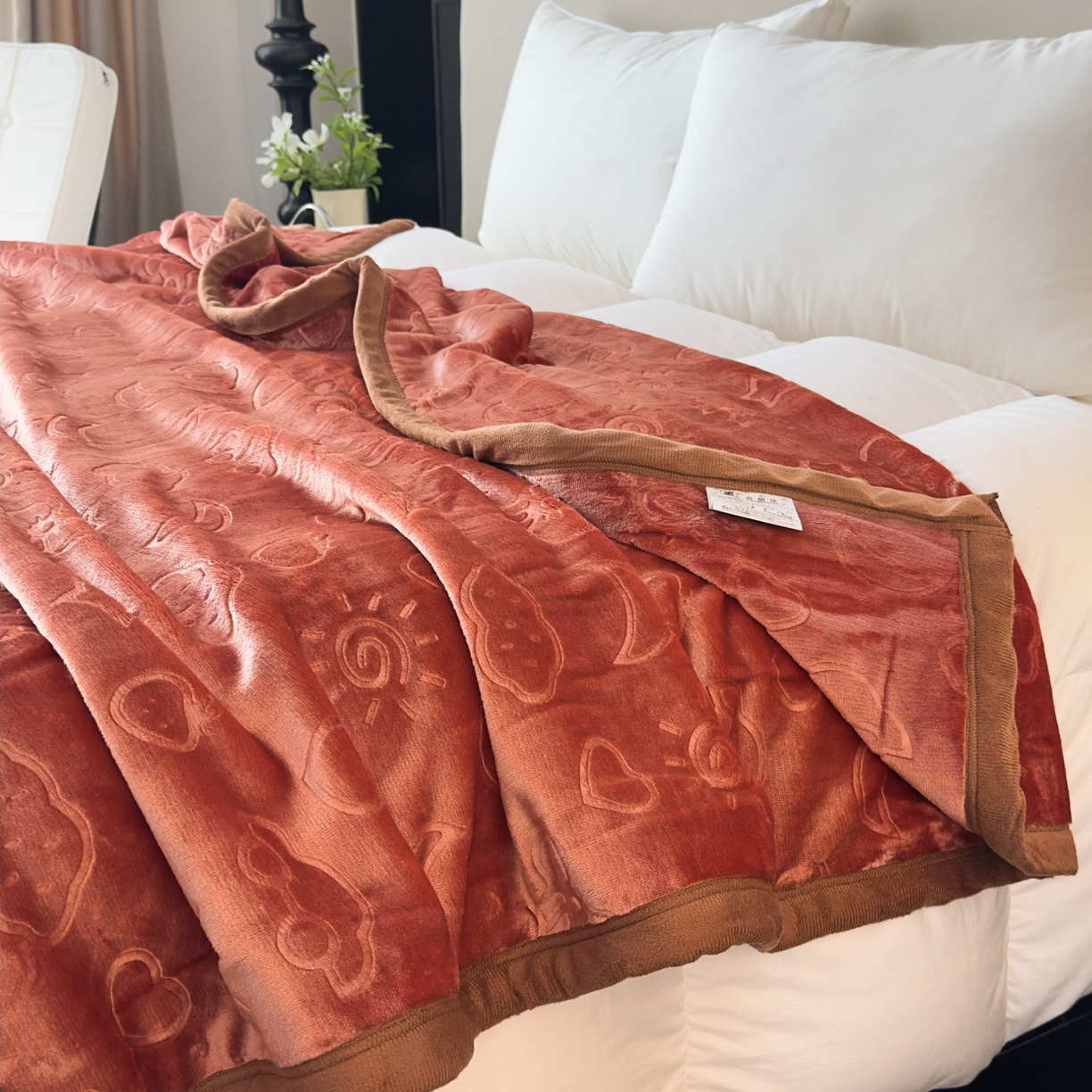 91家纺网 家纺一手货源 找家纺 爱彼家纺 2025冬季新款星星月岁云毯毛毯加厚暖绒毯子星星月岁系列一 星星月岁云毯酒红