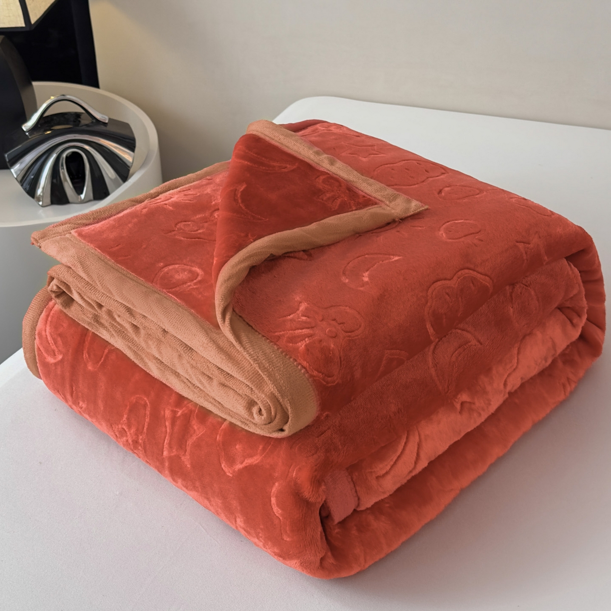 91家纺网 家纺一手货源 找家纺 爱彼家纺 2025冬季新款星星月岁云毯毛毯加厚暖绒毯子星星月岁系列一 星星月岁云毯酒红