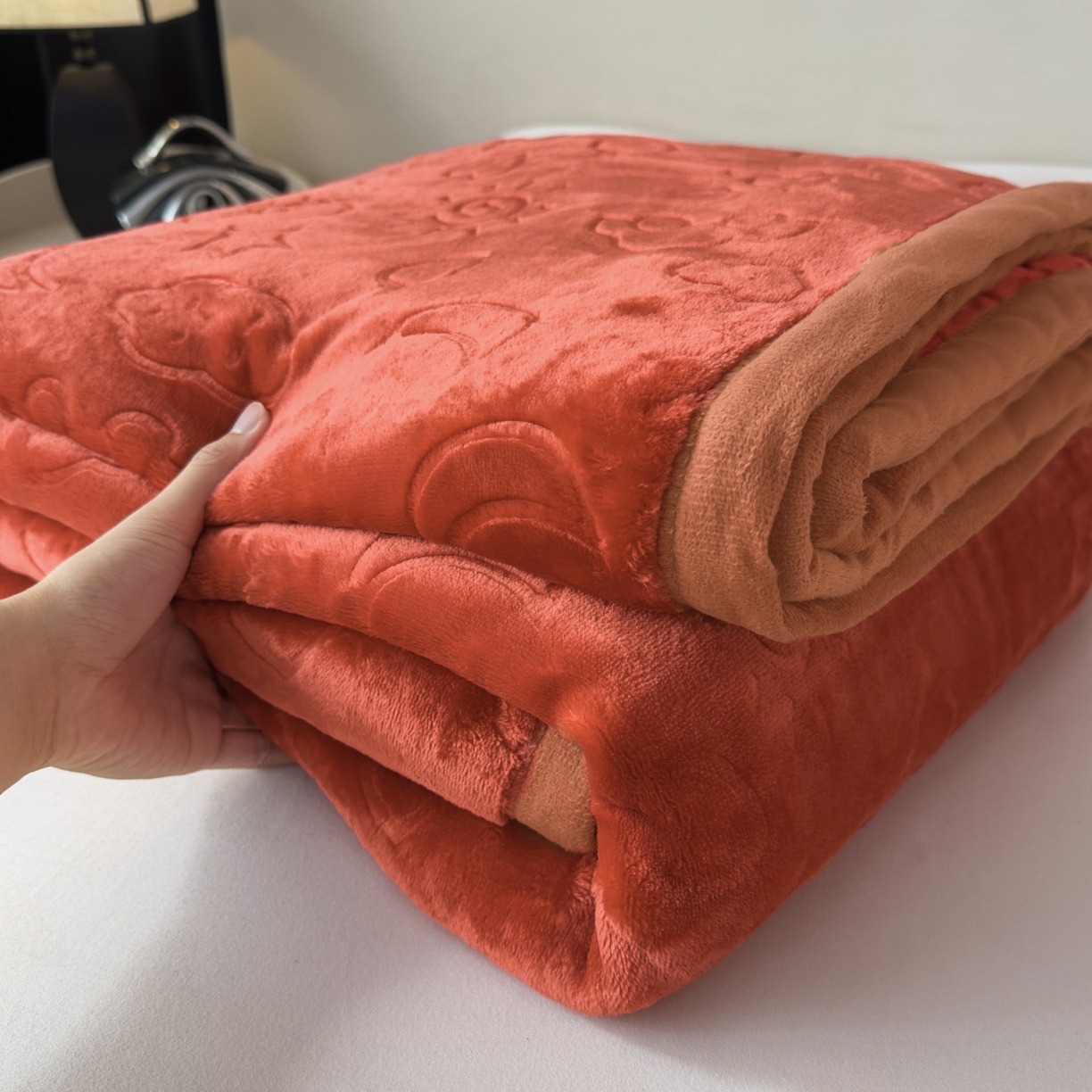 91家纺网 家纺一手货源 找家纺 爱彼家纺 2025冬季新款星星月岁云毯毛毯加厚暖绒毯子星星月岁系列一 星星月岁云毯酒红