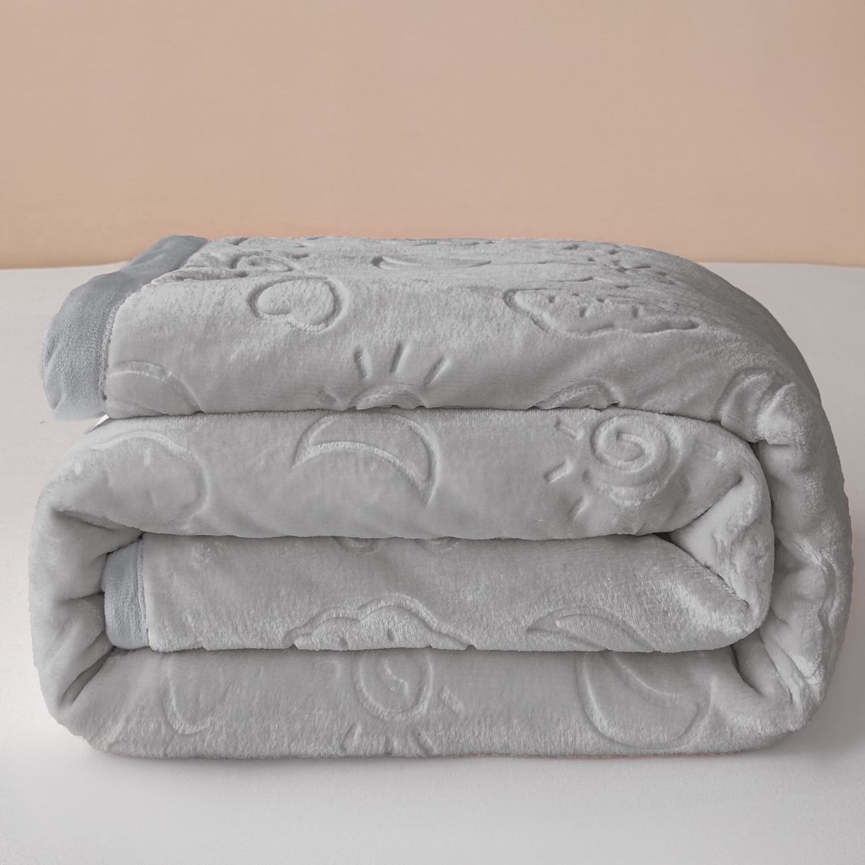 91家纺网 家纺一手货源 找家纺 爱彼家纺 2025冬季新款星星月岁云毯毛毯加厚暖绒毯子星星月岁系列一 星星月岁云毯浅灰