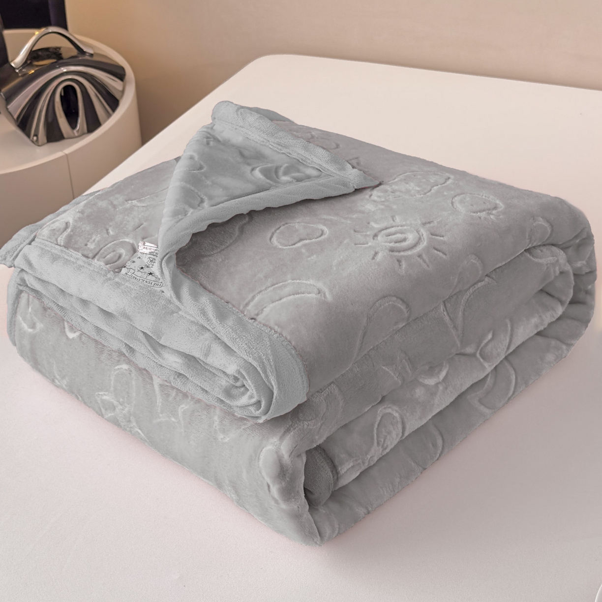 91家纺网 家纺一手货源 找家纺 爱彼家纺 2025冬季新款星星月岁云毯毛毯加厚暖绒毯子星星月岁系列一 星星月岁云毯浅灰