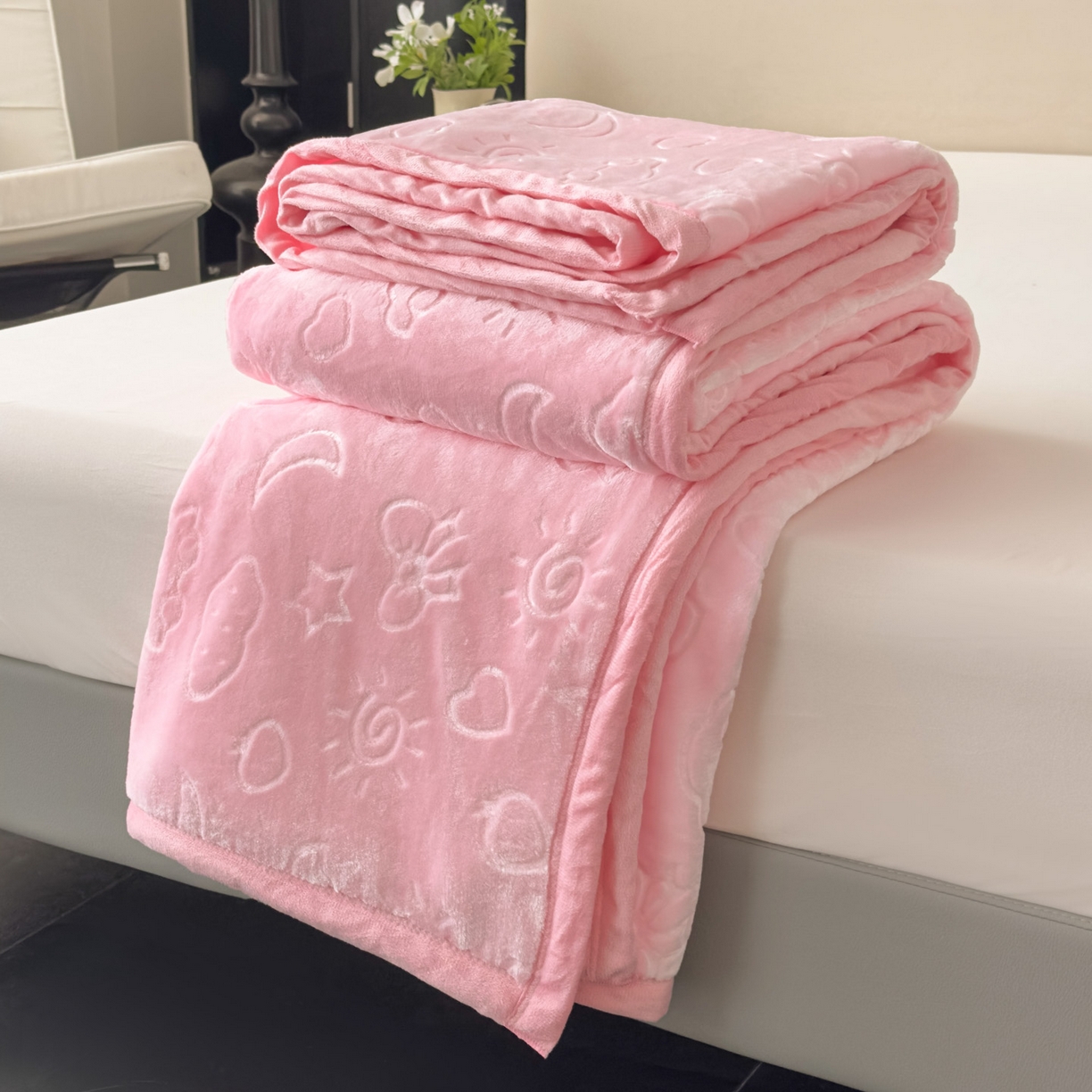 91家纺网 家纺一手货源 找家纺 爱彼家纺 2025冬季新款星星月岁云毯毛毯加厚暖绒毯子星星月岁系列一 星星月岁云毯悠悠粉