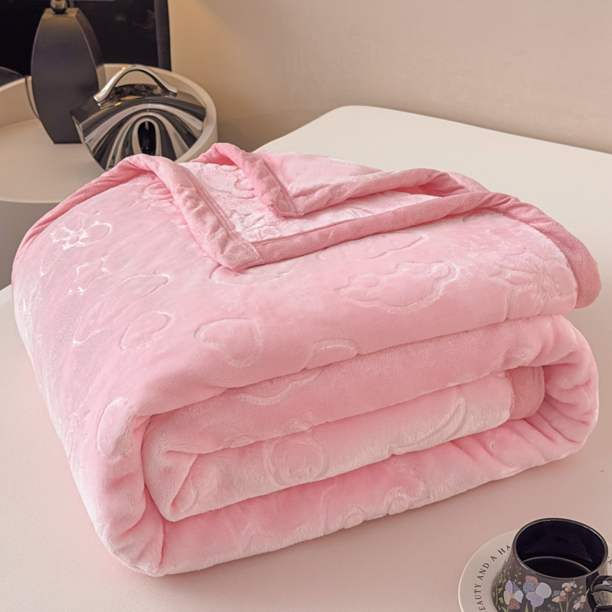 91家纺网 家纺一手货源 找家纺 爱彼家纺 2025冬季新款星星月岁云毯毛毯加厚暖绒毯子星星月岁系列一 星星月岁云毯悠悠粉