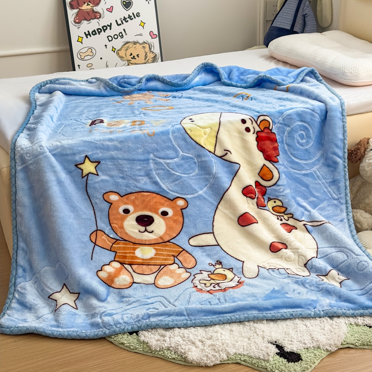 91家纺网 家纺一手货源 找家纺 （总）爱彼家纺 2025冬季热门拉舍尔双层云绒童毯盖毯毯子-系列一