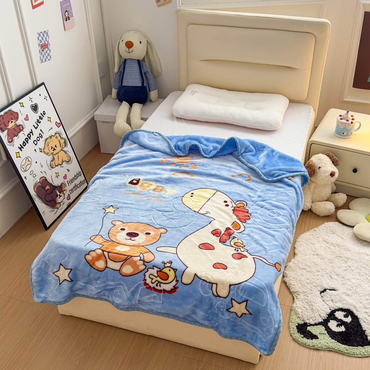 91家纺网 家纺一手货源 找家纺 （总）爱彼家纺 2025冬季热门拉舍尔双层云绒童毯盖毯毯子-系列一