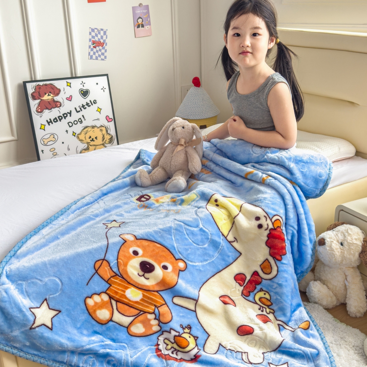 91家纺网 家纺一手货源 找家纺 （总）爱彼家纺 2025冬季热门拉舍尔双层云绒童毯盖毯毯子-系列一